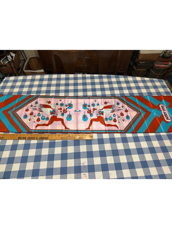 peter max Accessories - PETER MAX Vintage Graphic Psychedelic 70s Silk Scarf LONG 14.5"x 64" appx Oblong